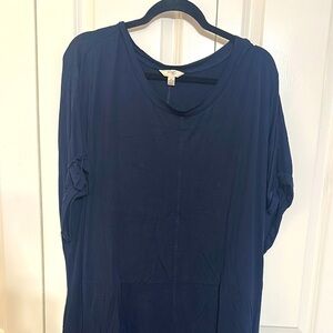 SOLD Terra & Sky Navy Midi Dress